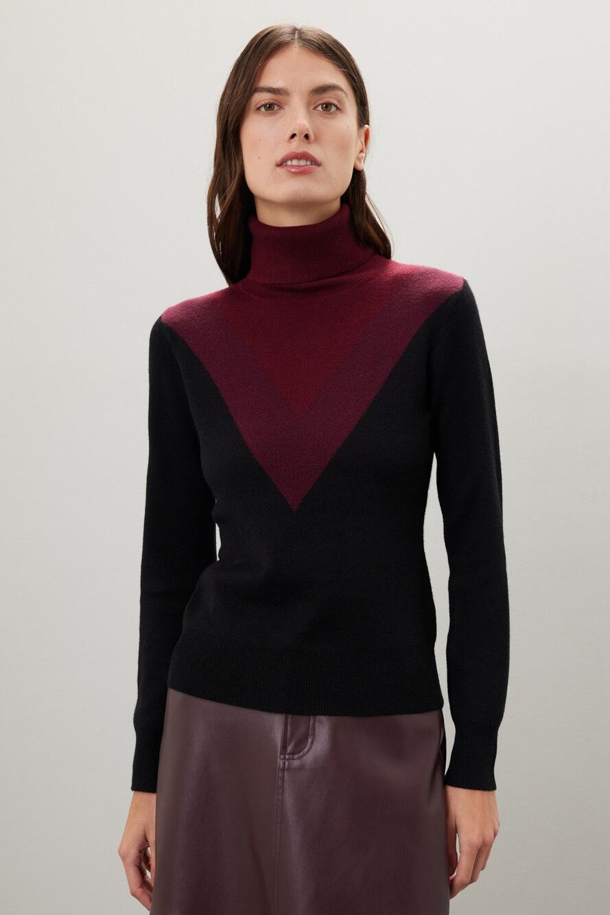 Saunders x RTR - Burgundy Turtleneck Sweater - Size Extra Small